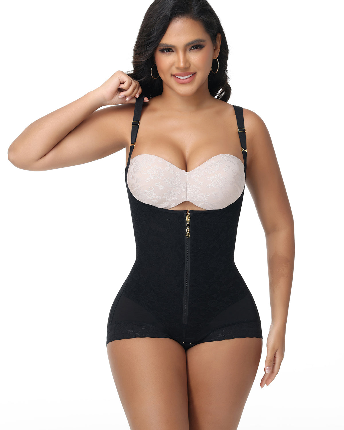 Shapshe® Fajas Colombianas Body Shaper con Encaje Frontal y Apertura en el Busto (Preventa)