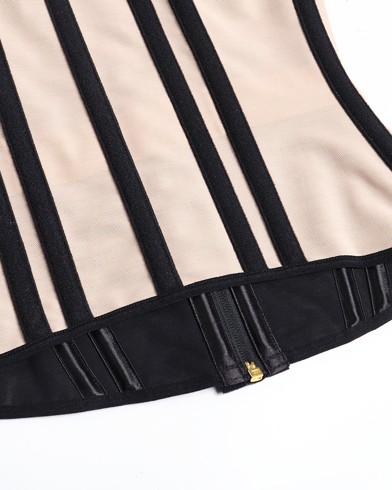 Shapshe® Fajas Colombianas Corset Top con Cremallera Entrenador de Cintura Love Pattern