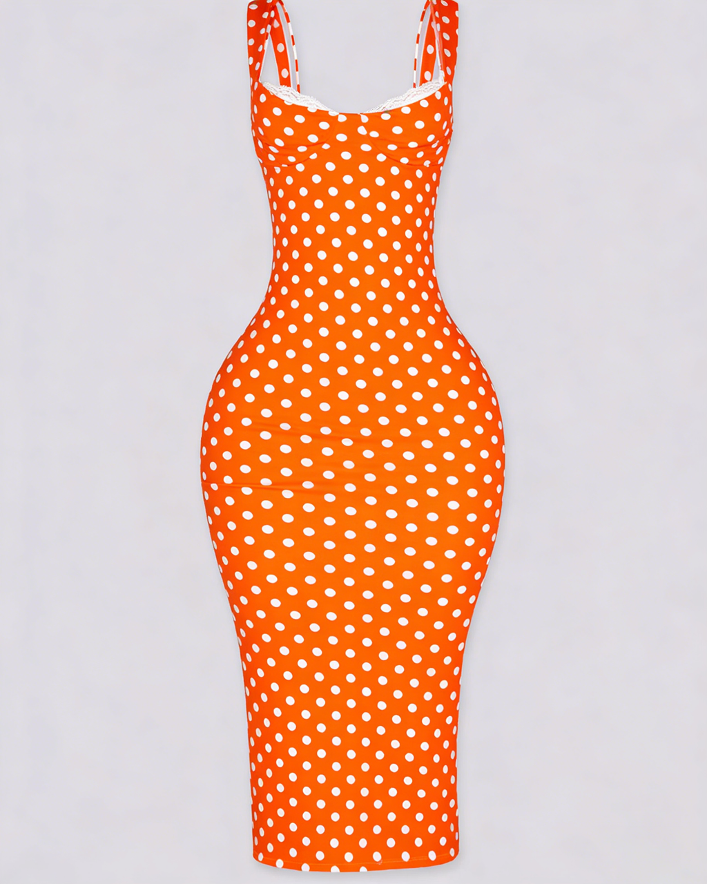 Vestido Maxi Clásico de Lunares para Mujer, Ajustado, Elástico y Sexy