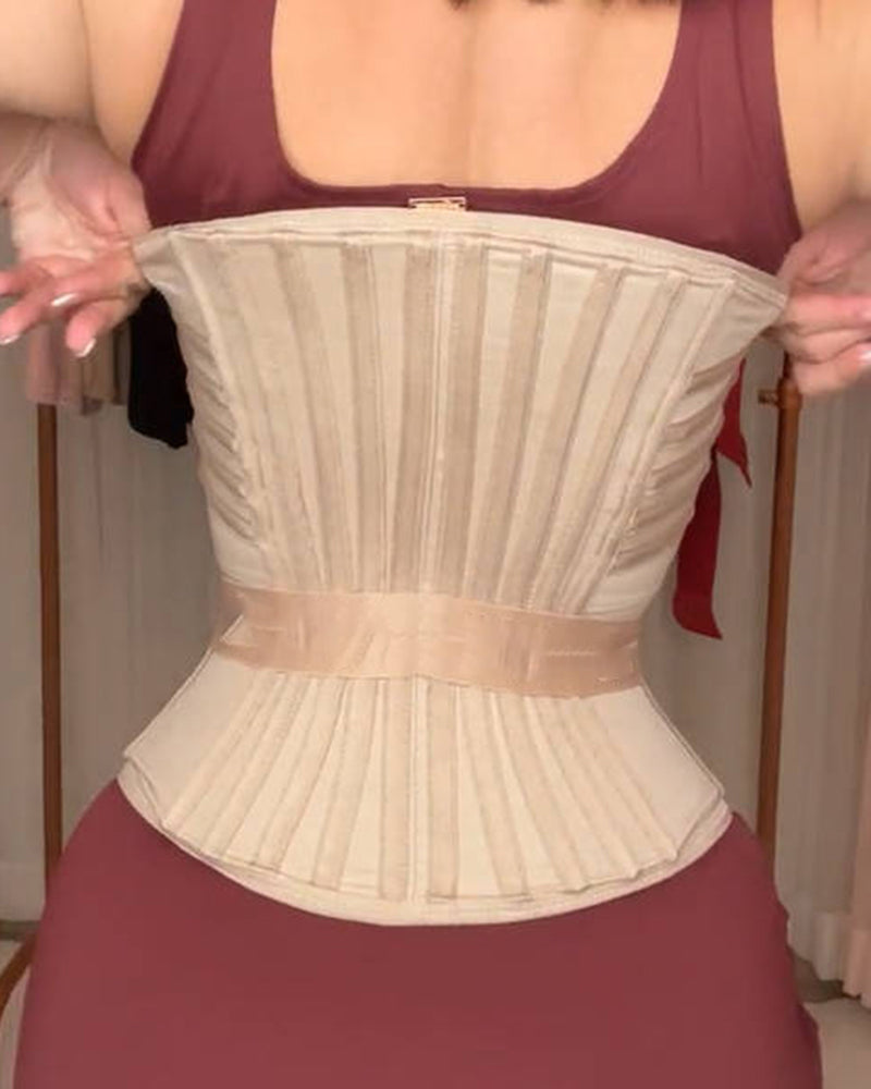 Fajas Colombianas Corset Moldeador de Cintura con Varillas y Banda Elástica