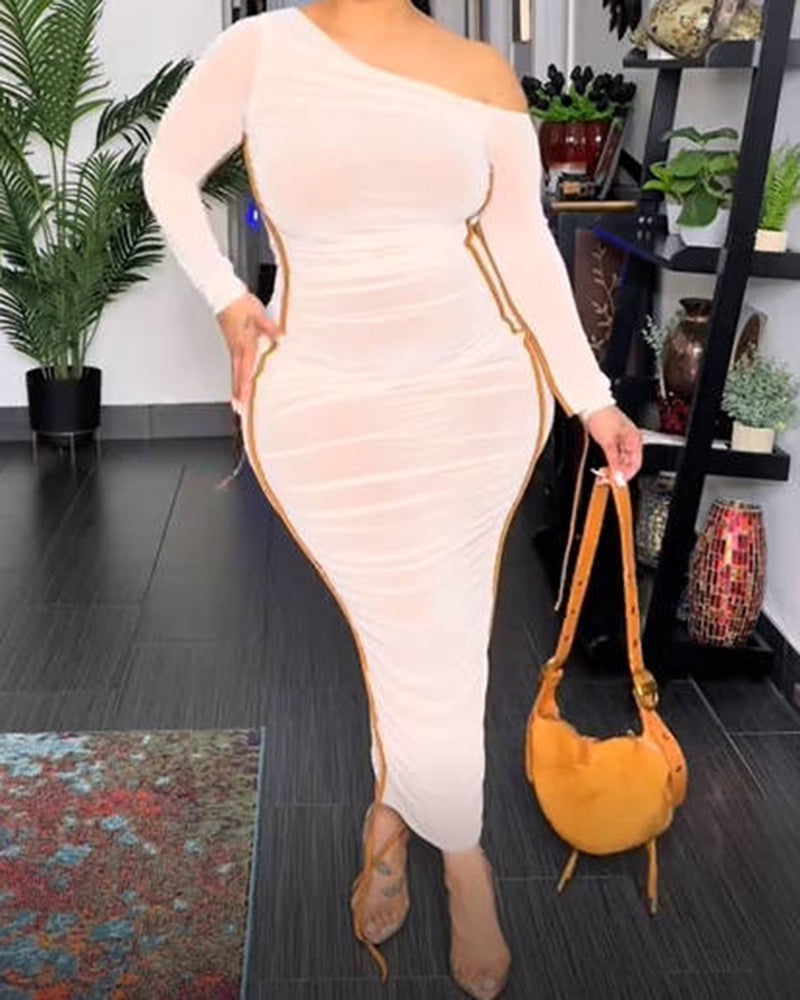 Sexy Breathable Off Shoulder Slim Fit Dress for Women