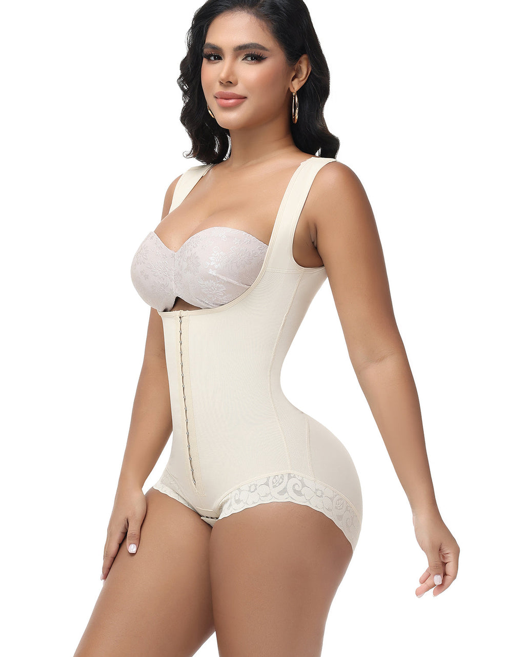 Faja Colombiana Moldeadora Levanta Glúteos Control Abdomen con Escote Abierto