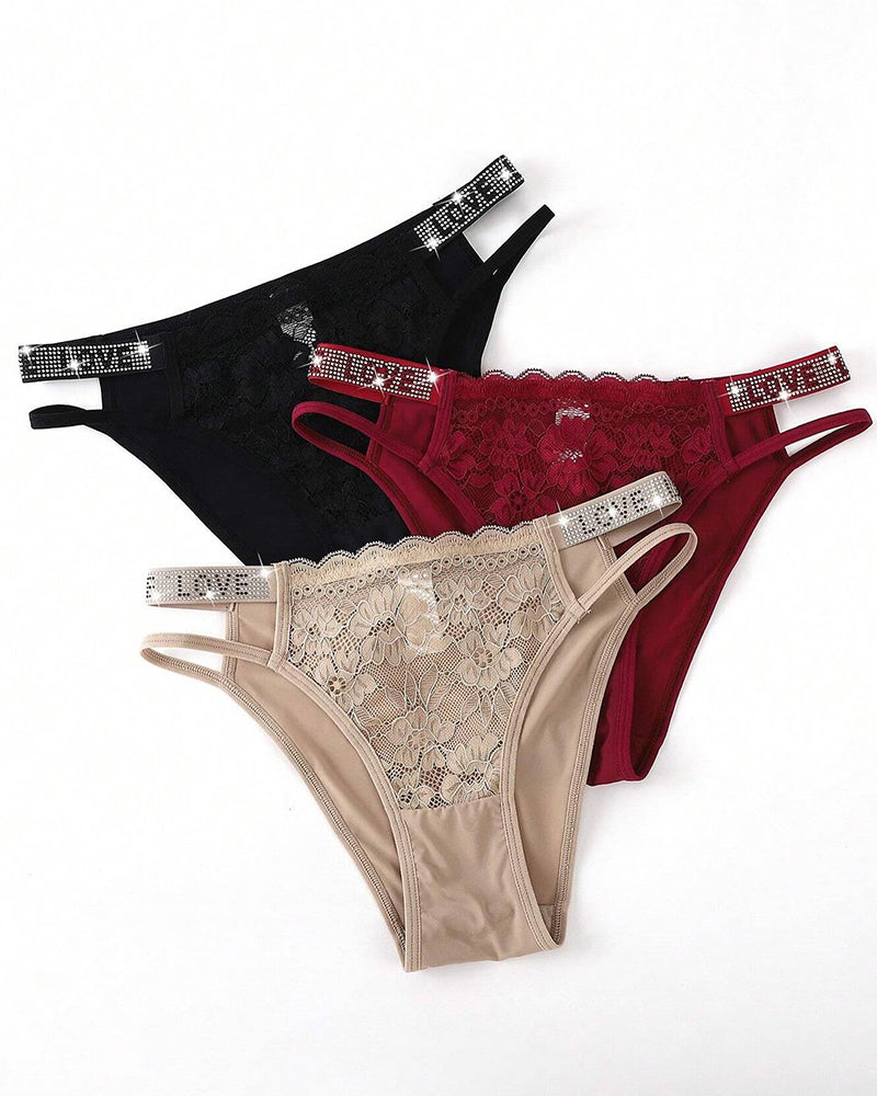 Bragas cómodas de encaje para mujer, sexys, de cintura baja con recortes