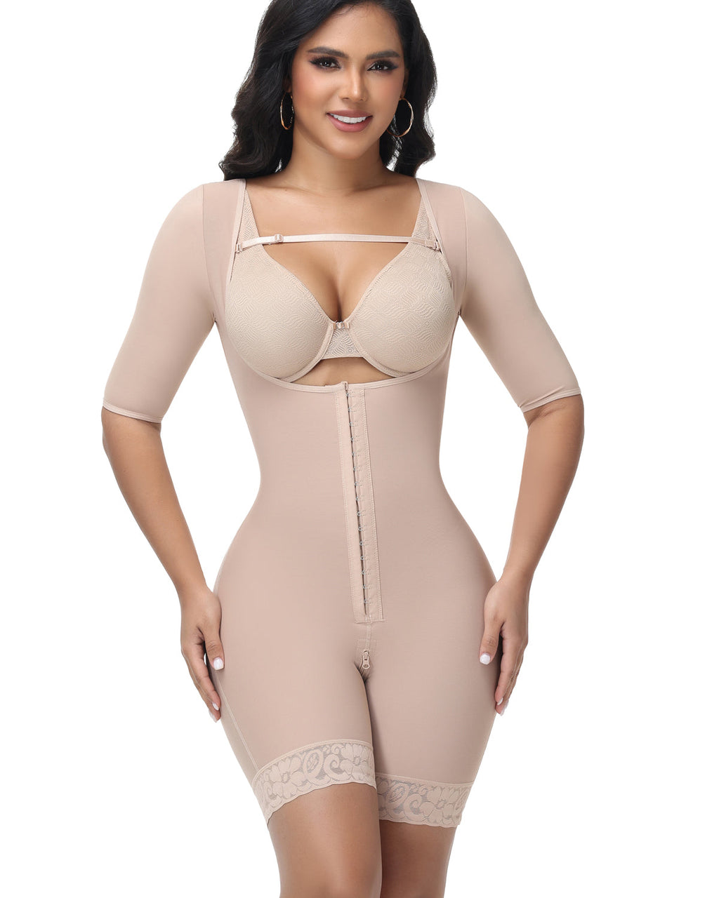 Shapshe® Fajas Colombianas Moldeador Corporal Levanta Cadera de Manga Corta