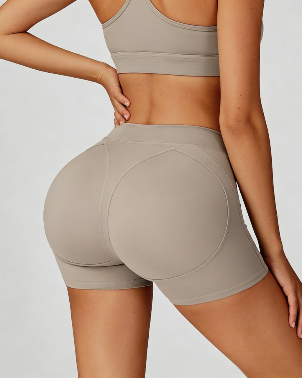 Shorts Cortos Ajustados Deportivos de Cintura Alta Core, Estilo Casual, Envoltura para Abdomen, para Correr, Fitness y Yoga al Aire Libre