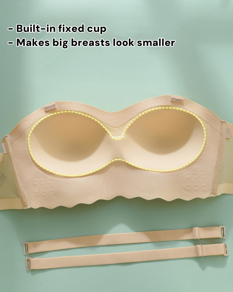 Sostén Bandeau Sin Costuras Transpirable Talla Grande Sin Tirantes Antideslizante