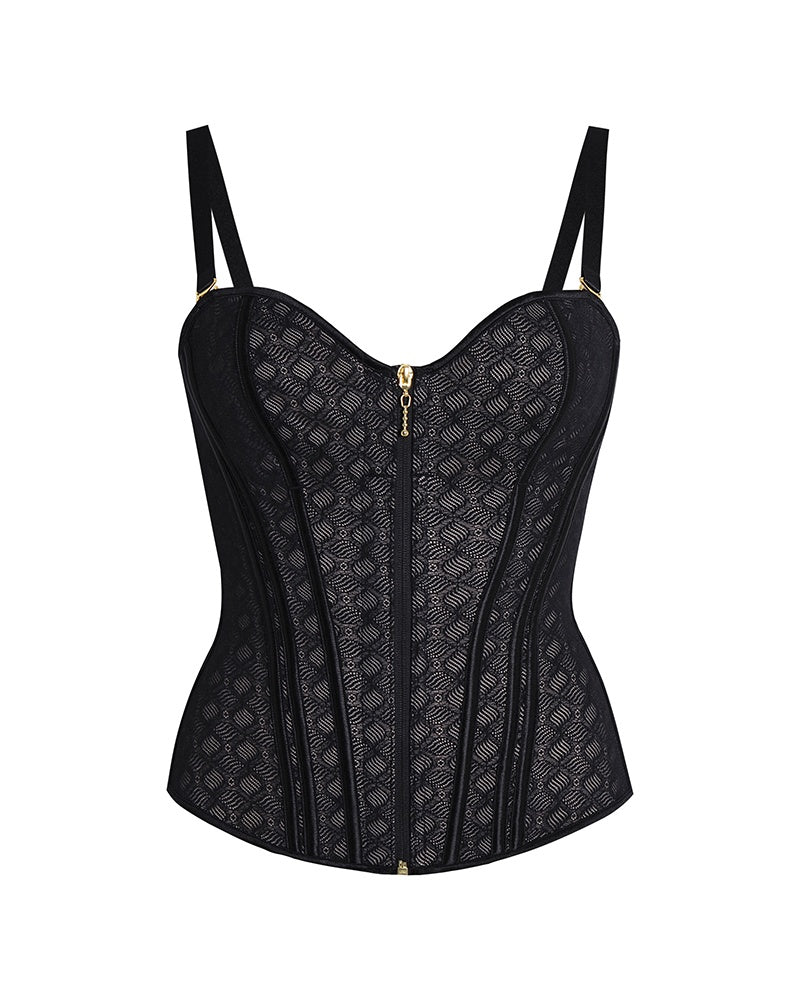 Shapshe® Fajas Colombianas Corset Top con Cierre Estampado de Leopardo