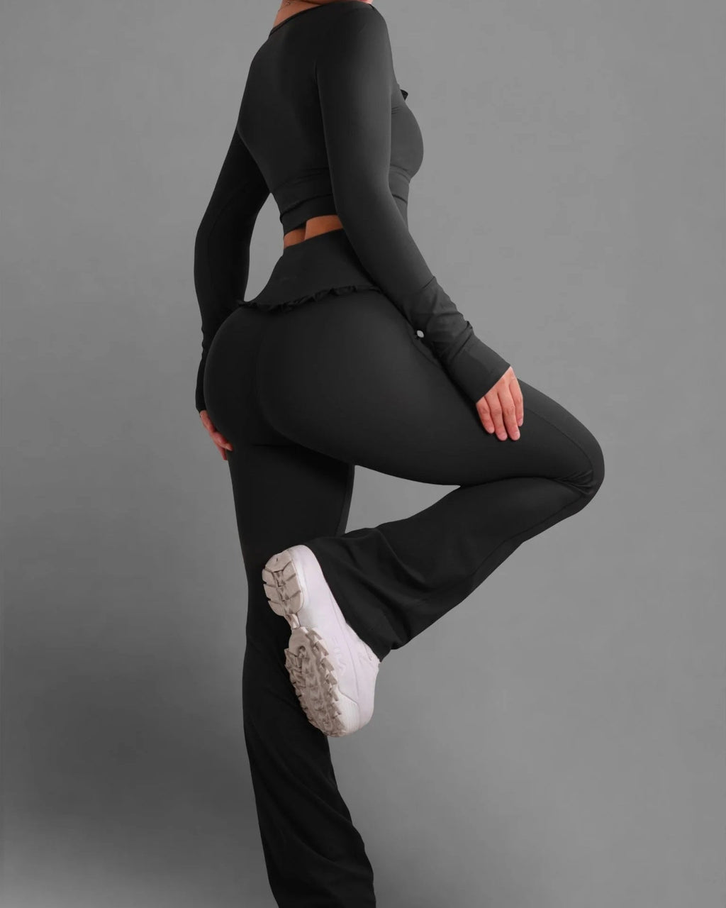 Leggings de Ballet con Volantes y Pierna Acampanada