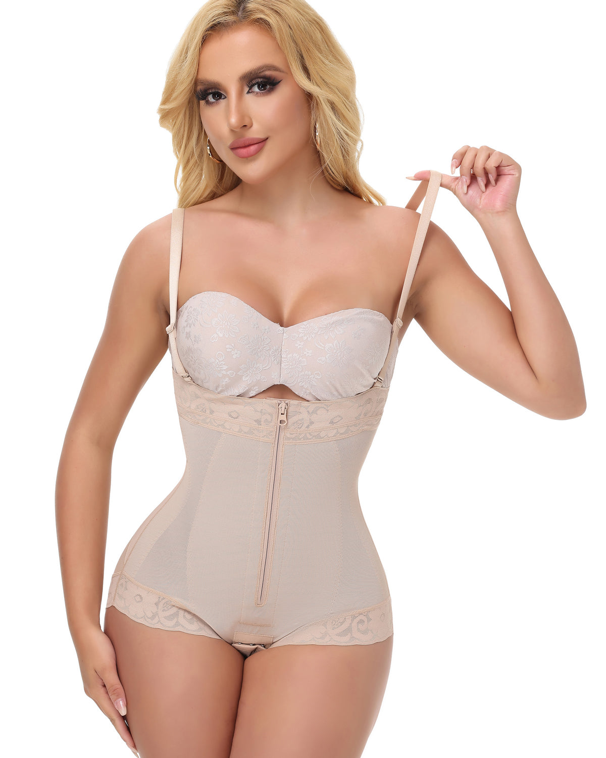 Shapshe® Faja Colombiana de Control Firme con Escote Abierto, Moldeadora Levanta Glúteos, Body Modelador