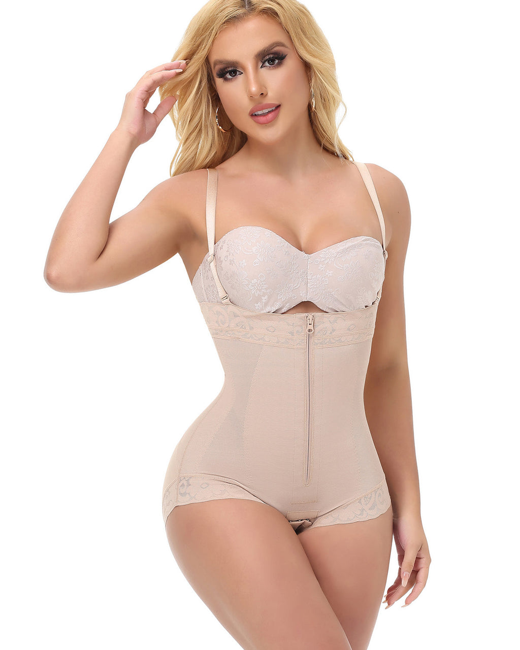 Shapshe® Faja Colombiana de Control Firme con Escote Abierto, Moldeadora Levanta Glúteos, Body Modelador
