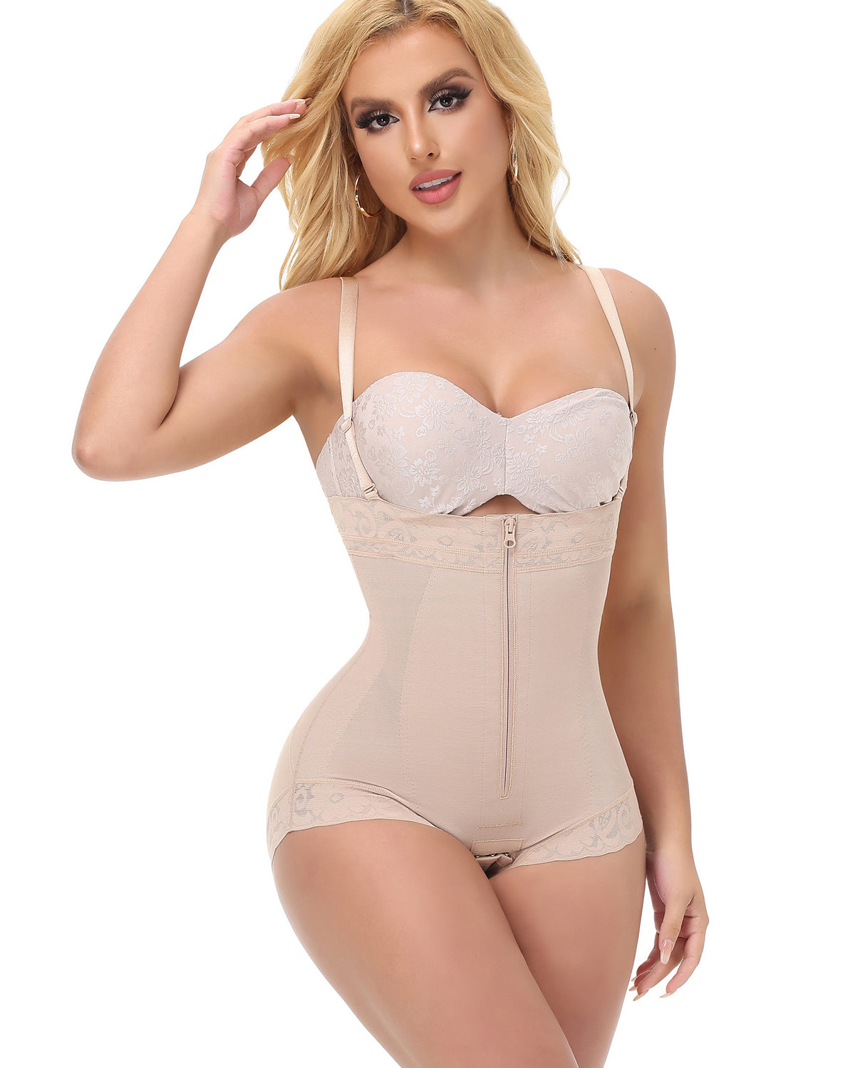Shapshe® Faja Colombiana de Control Firme con Escote Abierto, Moldeadora Levanta Glúteos, Body Modelador