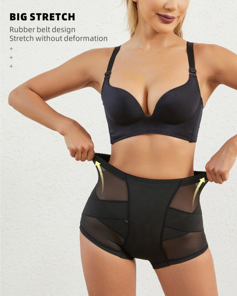 Shorts moldeadores de malla con control de abdomen, levantamiento de glúteos y almohadilla de espuma
